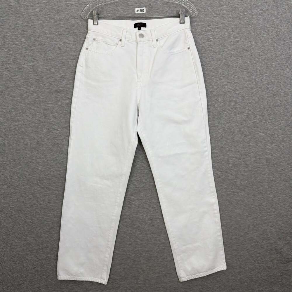 Quince Womens Size 27 Bella Rigid Straight Leg Jeans White High Rise Pants Denim